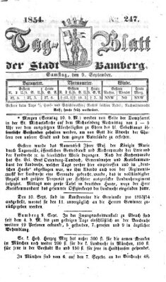 Tag-Blatt der Stadt Bamberg (Bamberger Tagblatt) Samstag 9. September 1854