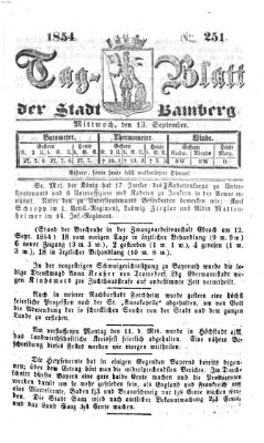 Tag-Blatt der Stadt Bamberg (Bamberger Tagblatt) Mittwoch 13. September 1854