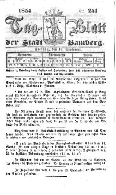 Tag-Blatt der Stadt Bamberg (Bamberger Tagblatt) Freitag 15. September 1854