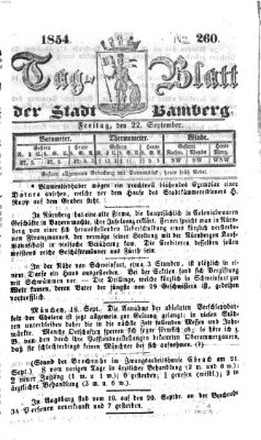 Tag-Blatt der Stadt Bamberg (Bamberger Tagblatt) Freitag 22. September 1854