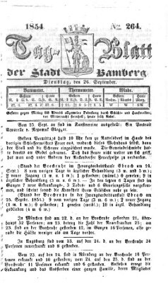 Tag-Blatt der Stadt Bamberg (Bamberger Tagblatt) Dienstag 26. September 1854