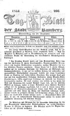 Tag-Blatt der Stadt Bamberg (Bamberger Tagblatt) Donnerstag 28. September 1854