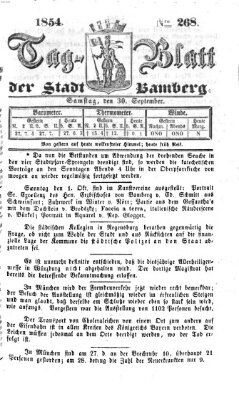 Tag-Blatt der Stadt Bamberg (Bamberger Tagblatt) Samstag 30. September 1854