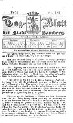 Tag-Blatt der Stadt Bamberg (Bamberger Tagblatt) Freitag 13. Oktober 1854