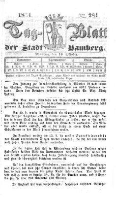 Tag-Blatt der Stadt Bamberg (Bamberger Tagblatt) Montag 16. Oktober 1854