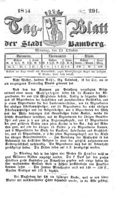 Tag-Blatt der Stadt Bamberg (Bamberger Tagblatt) Montag 23. Oktober 1854