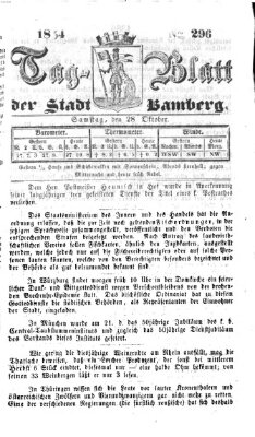 Tag-Blatt der Stadt Bamberg (Bamberger Tagblatt) Samstag 28. Oktober 1854