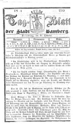 Tag-Blatt der Stadt Bamberg (Bamberger Tagblatt) Dienstag 31. Oktober 1854