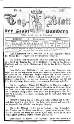 Tag-Blatt der Stadt Bamberg (Bamberger Tagblatt) Mittwoch 8. November 1854