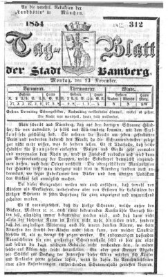 Tag-Blatt der Stadt Bamberg (Bamberger Tagblatt) Montag 13. November 1854