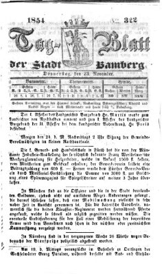 Tag-Blatt der Stadt Bamberg (Bamberger Tagblatt) Donnerstag 23. November 1854