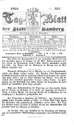 Tag-Blatt der Stadt Bamberg (Bamberger Tagblatt) Samstag 2. Dezember 1854