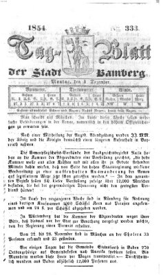 Tag-Blatt der Stadt Bamberg (Bamberger Tagblatt) Montag 4. Dezember 1854