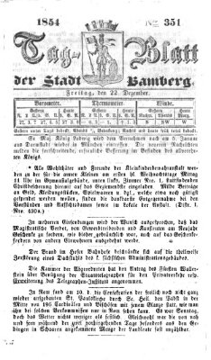 Tag-Blatt der Stadt Bamberg (Bamberger Tagblatt) Freitag 22. Dezember 1854