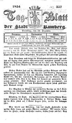 Tag-Blatt der Stadt Bamberg (Bamberger Tagblatt) Samstag 30. Dezember 1854