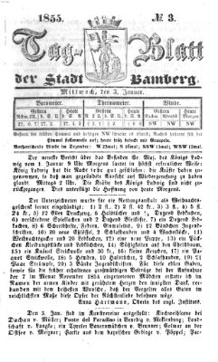 Tag-Blatt der Stadt Bamberg (Bamberger Tagblatt) Mittwoch 3. Januar 1855