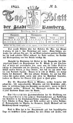 Tag-Blatt der Stadt Bamberg (Bamberger Tagblatt) Freitag 5. Januar 1855