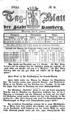 Tag-Blatt der Stadt Bamberg (Bamberger Tagblatt) Montag 8. Januar 1855