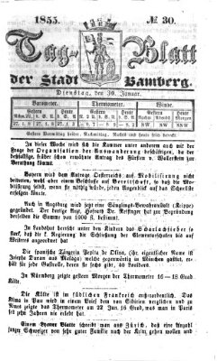 Tag-Blatt der Stadt Bamberg (Bamberger Tagblatt) Dienstag 30. Januar 1855