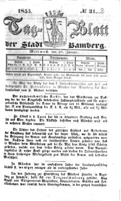 Tag-Blatt der Stadt Bamberg (Bamberger Tagblatt) Mittwoch 31. Januar 1855