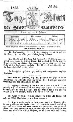 Tag-Blatt der Stadt Bamberg (Bamberger Tagblatt) Sonntag 4. Februar 1855