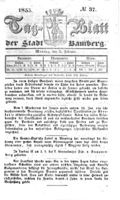 Tag-Blatt der Stadt Bamberg (Bamberger Tagblatt) Montag 5. Februar 1855