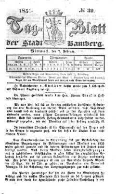 Tag-Blatt der Stadt Bamberg (Bamberger Tagblatt) Mittwoch 7. Februar 1855