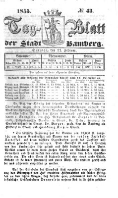 Tag-Blatt der Stadt Bamberg (Bamberger Tagblatt) Sonntag 11. Februar 1855