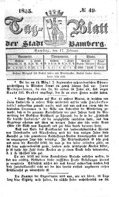 Tag-Blatt der Stadt Bamberg (Bamberger Tagblatt) Samstag 17. Februar 1855