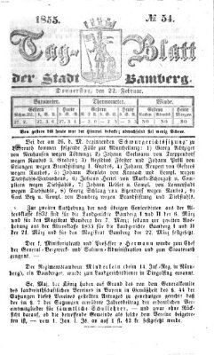 Tag-Blatt der Stadt Bamberg (Bamberger Tagblatt) Donnerstag 22. Februar 1855