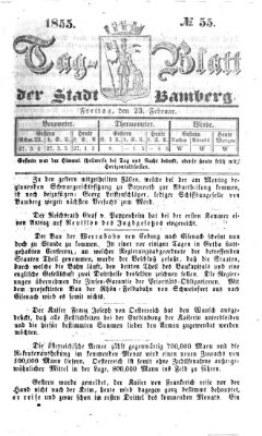 Tag-Blatt der Stadt Bamberg (Bamberger Tagblatt) Freitag 23. Februar 1855