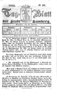 Tag-Blatt der Stadt Bamberg (Bamberger Tagblatt) Samstag 24. Februar 1855