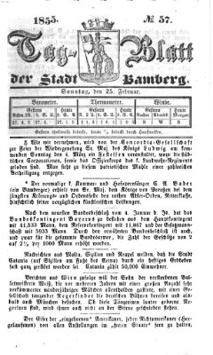 Tag-Blatt der Stadt Bamberg (Bamberger Tagblatt) Sonntag 25. Februar 1855