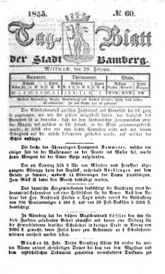 Tag-Blatt der Stadt Bamberg (Bamberger Tagblatt) Mittwoch 28. Februar 1855