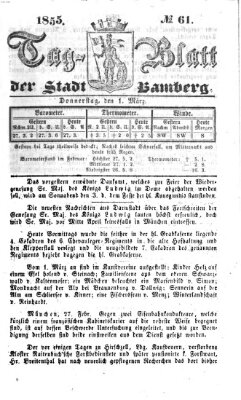 Tag-Blatt der Stadt Bamberg (Bamberger Tagblatt) Donnerstag 1. März 1855