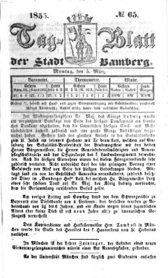 Tag-Blatt der Stadt Bamberg (Bamberger Tagblatt) Montag 5. März 1855