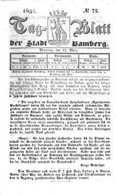 Tag-Blatt der Stadt Bamberg (Bamberger Tagblatt) Montag 12. März 1855