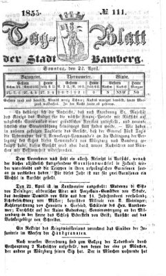 Tag-Blatt der Stadt Bamberg (Bamberger Tagblatt) Sonntag 22. April 1855