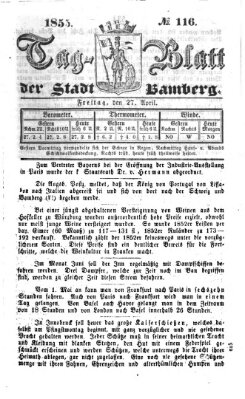 Tag-Blatt der Stadt Bamberg (Bamberger Tagblatt) Freitag 27. April 1855