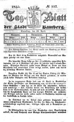 Tag-Blatt der Stadt Bamberg (Bamberger Tagblatt) Samstag 28. April 1855