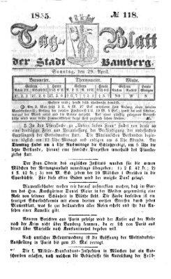 Tag-Blatt der Stadt Bamberg (Bamberger Tagblatt) Sonntag 29. April 1855