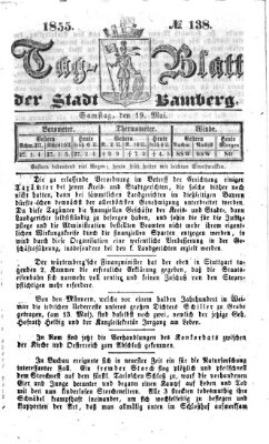 Tag-Blatt der Stadt Bamberg (Bamberger Tagblatt) Samstag 19. Mai 1855