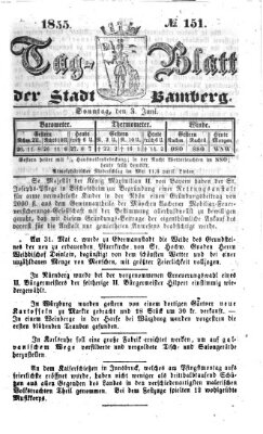 Tag-Blatt der Stadt Bamberg (Bamberger Tagblatt) Sonntag 3. Juni 1855