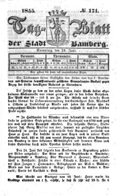 Tag-Blatt der Stadt Bamberg (Bamberger Tagblatt) Sonntag 24. Juni 1855