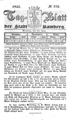 Tag-Blatt der Stadt Bamberg (Bamberger Tagblatt) Montag 25. Juni 1855