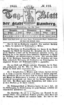 Tag-Blatt der Stadt Bamberg (Bamberger Tagblatt) Dienstag 26. Juni 1855