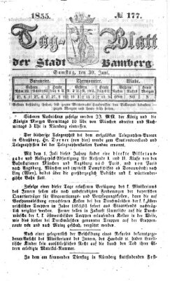 Tag-Blatt der Stadt Bamberg (Bamberger Tagblatt) Samstag 30. Juni 1855