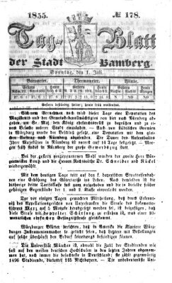 Tag-Blatt der Stadt Bamberg (Bamberger Tagblatt) Sonntag 1. Juli 1855