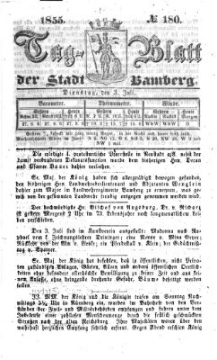 Tag-Blatt der Stadt Bamberg (Bamberger Tagblatt) Dienstag 3. Juli 1855