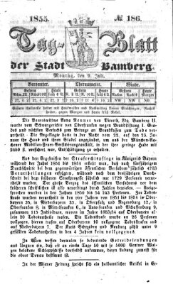 Tag-Blatt der Stadt Bamberg (Bamberger Tagblatt) Montag 9. Juli 1855